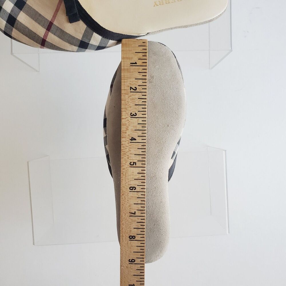 VTG Burberry Women’s Slippers IT 37 US 7 Plaid Canvas Nova Check Mules - Picture 8 of 9